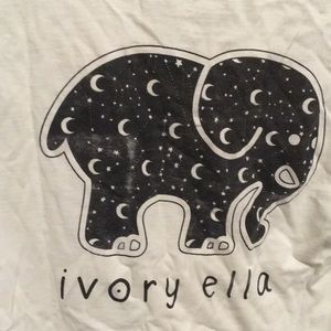 Ivory Ella moon design long sleeve white tee